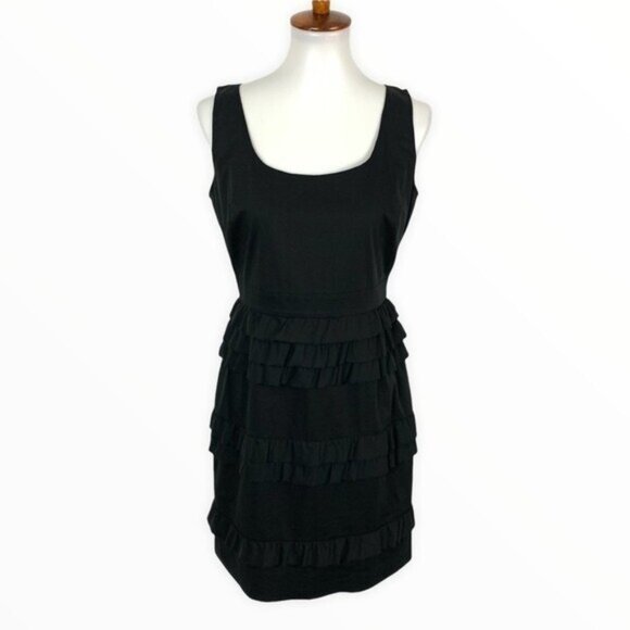 Elie Tahari Black Sleeveless Ruffle Tiered Cocktail Party Dress Elegant 8 - Picture 1 of 7